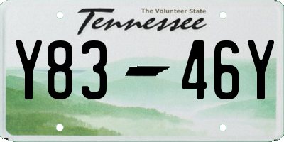 TN license plate Y8346Y