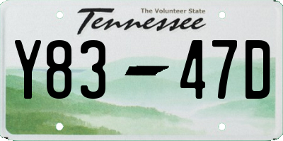 TN license plate Y8347D