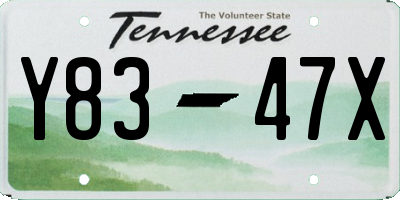 TN license plate Y8347X