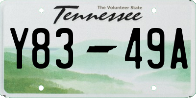 TN license plate Y8349A