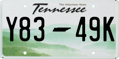 TN license plate Y8349K