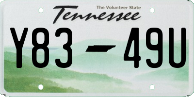 TN license plate Y8349U
