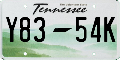 TN license plate Y8354K