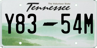 TN license plate Y8354M
