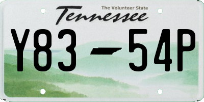 TN license plate Y8354P