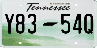 TN license plate Y8354Q