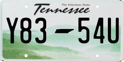 TN license plate Y8354U