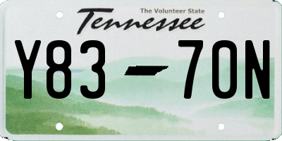TN license plate Y8370N