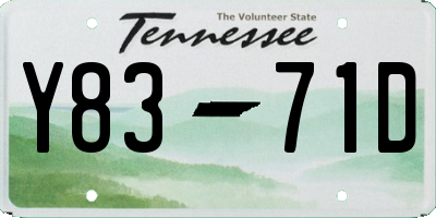 TN license plate Y8371D