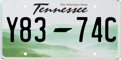 TN license plate Y8374C