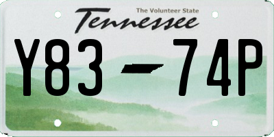 TN license plate Y8374P