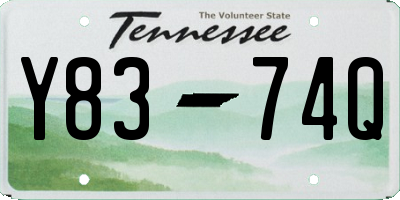 TN license plate Y8374Q