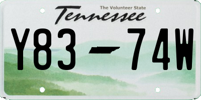 TN license plate Y8374W