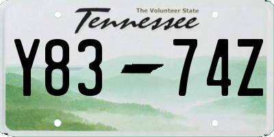 TN license plate Y8374Z