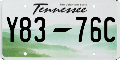 TN license plate Y8376C