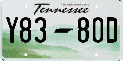 TN license plate Y8380D