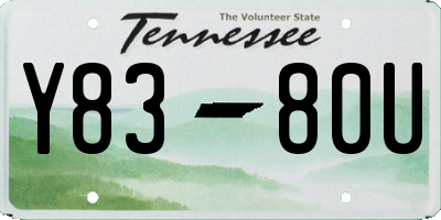 TN license plate Y8380U