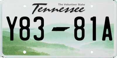 TN license plate Y8381A