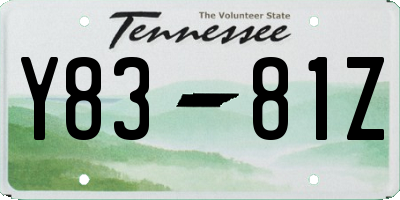 TN license plate Y8381Z