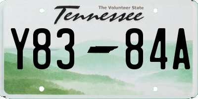 TN license plate Y8384A