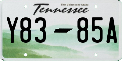 TN license plate Y8385A