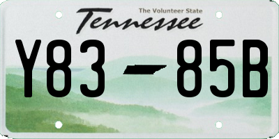 TN license plate Y8385B