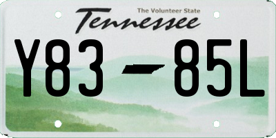 TN license plate Y8385L