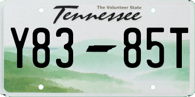 TN license plate Y8385T