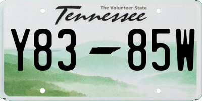 TN license plate Y8385W