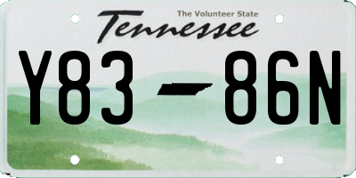 TN license plate Y8386N