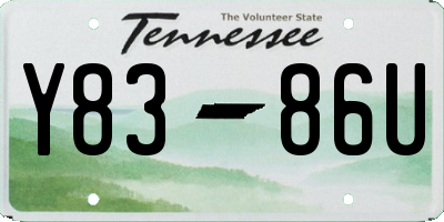 TN license plate Y8386U