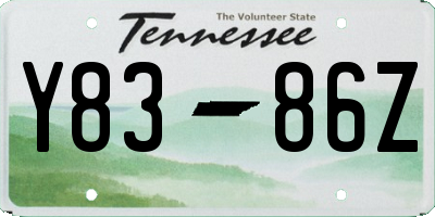 TN license plate Y8386Z