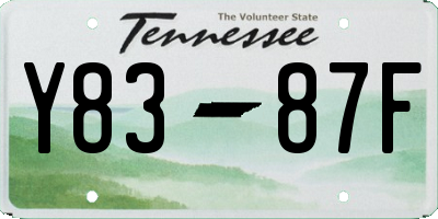 TN license plate Y8387F