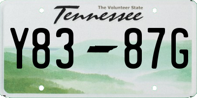 TN license plate Y8387G