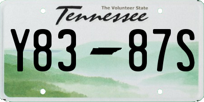 TN license plate Y8387S