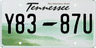 TN license plate Y8387U