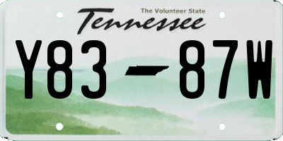TN license plate Y8387W