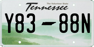 TN license plate Y8388N