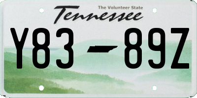 TN license plate Y8389Z