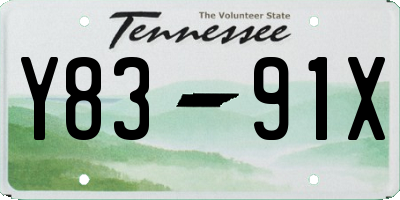 TN license plate Y8391X