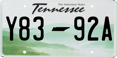 TN license plate Y8392A