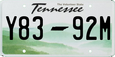 TN license plate Y8392M