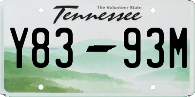 TN license plate Y8393M