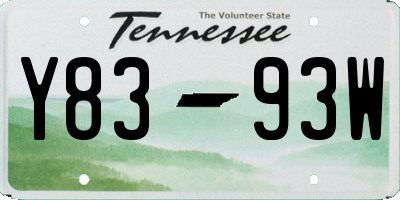 TN license plate Y8393W
