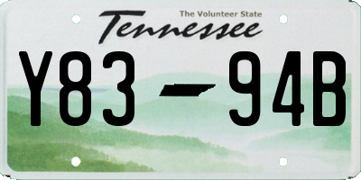 TN license plate Y8394B