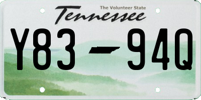 TN license plate Y8394Q