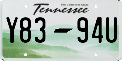 TN license plate Y8394U