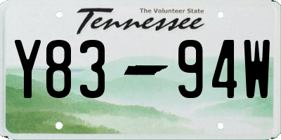 TN license plate Y8394W