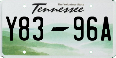 TN license plate Y8396A