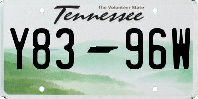 TN license plate Y8396W